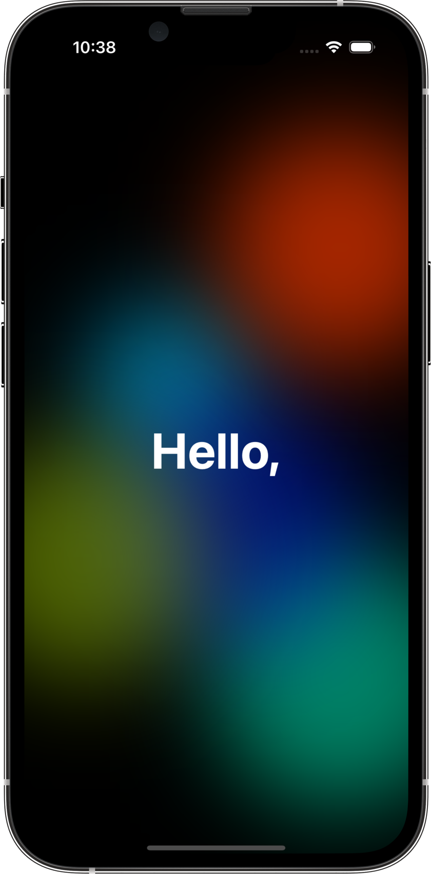 Calmer OS greeting screen on iPhone